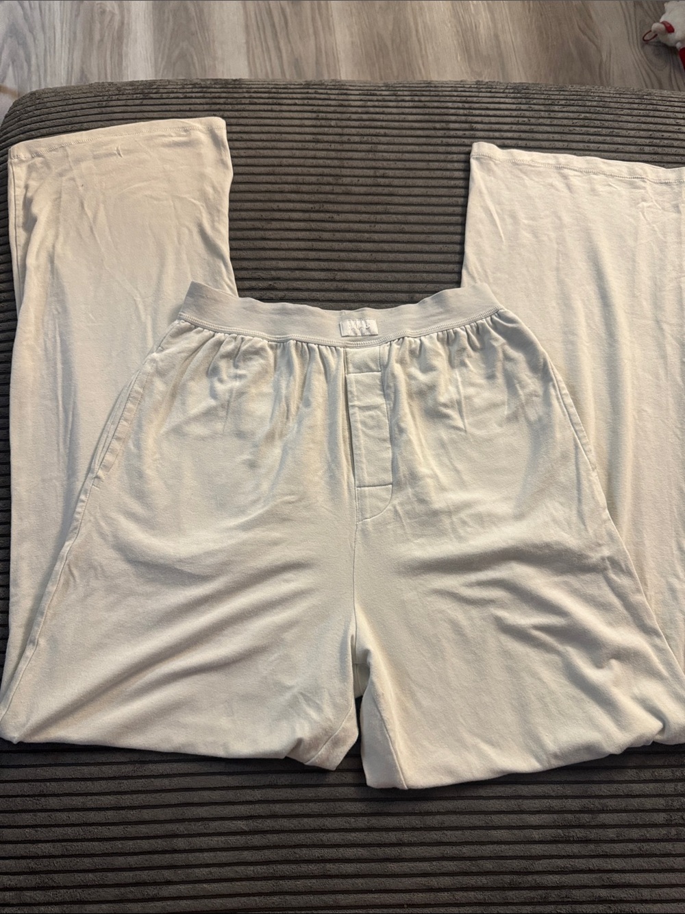 SKIMS Cream Wide Leg Lounge Pants